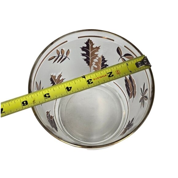 Libbey Golden Foliage 22K Gold Leaf Design Frosted Ice Bucket & Glasses - Picture 12 of 16